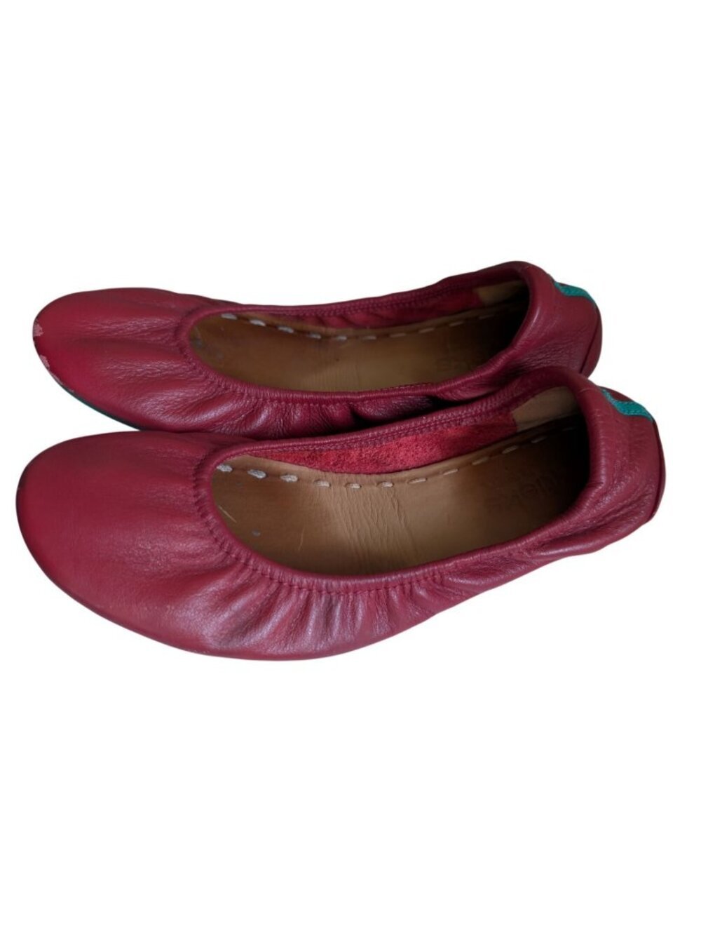 Tieks Size 7 Burgundy Cardinal Red Leather Ballet Flat Foldable Shoes Balletcore